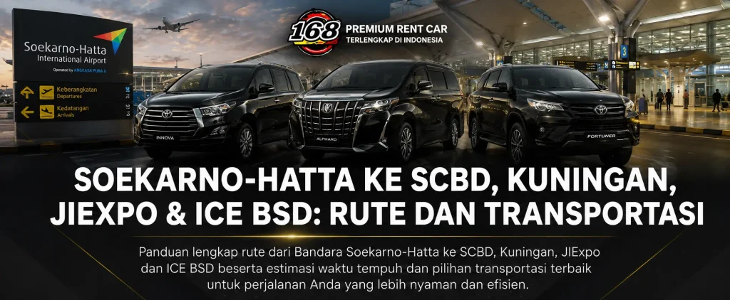 Panduan transportasi serta rute perjalanan dari bandara Soekarno-Hatta ke SCBD, Kuningan, JIExpo & ICE BSD